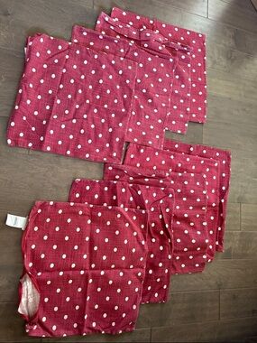 Pottery Barn Red and White Polka Dot Pillow covers